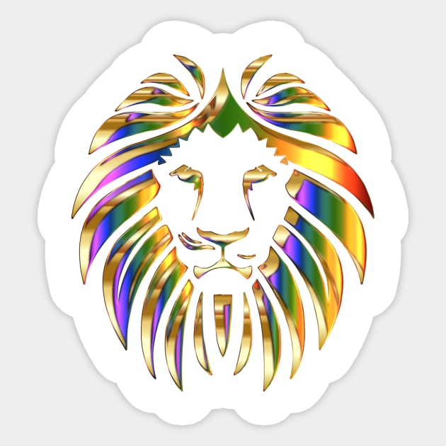 Golden Rainbow Lion Mane Sticker by designsbycreation